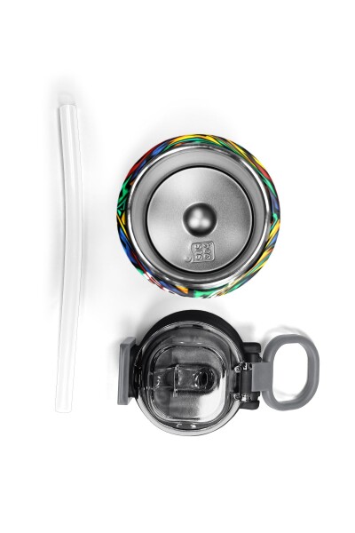 Coral High Kids Siyah Grafiti Desenli Pipetli ve Direkt İçim Çelik Termos 500 ml 31847 - 8