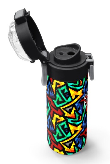 Coral High Kids Siyah Grafiti Desenli Pipetli ve Direkt İçim Çelik Termos 500 ml 31847 - 7
