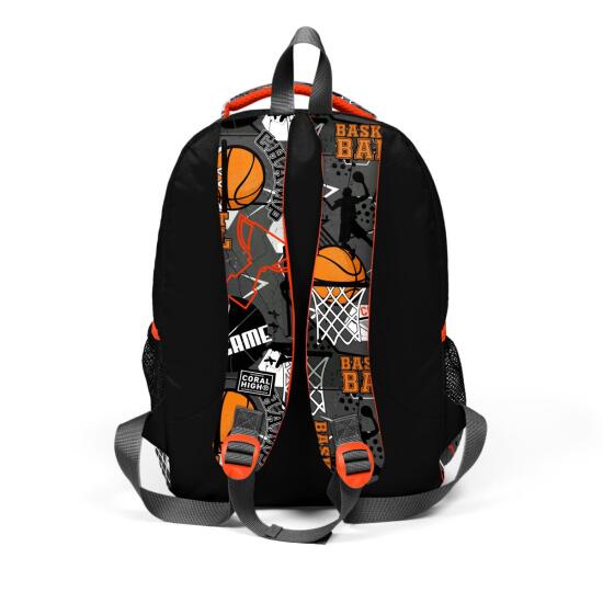 Coral High Kids Siyah Gri Basketbol Desenli 3'lü Okul Çanta Seti SET0114418 - 5