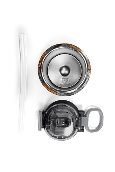 Coral High Kids Siyah Gri Basketbol Desenli Pipetli ve Direkt İçim Çelik Termos 500 ml 31975 - 7