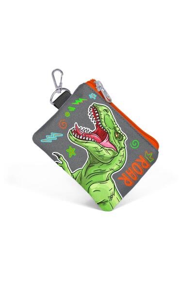 Coral High Kids Siyah Gri Dinozor Desenli Bozuk Para Çantası 21844 - 3