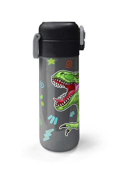 Coral High Kids Siyah Gri Dinozor Desenli Pipetli ve Direkt İçim Çelik Termos 500 ml 31946 - 5