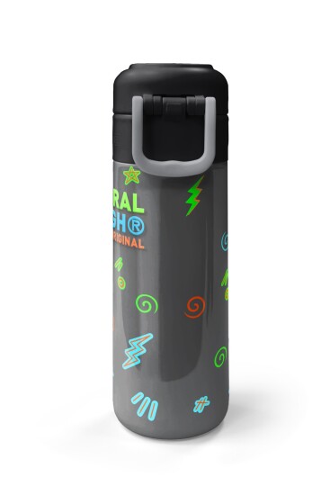Coral High Kids Siyah Gri Dinozor Desenli Pipetli ve Direkt İçim Çelik Termos 500 ml 31946 - 7
