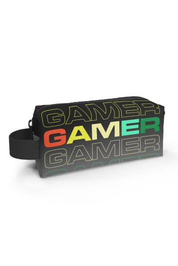 Coral High Kids Siyah Gri Gamer Desenli Kalem Çantası 22080 