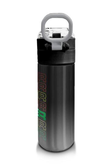 Coral High Kids Siyah Gri Gamer Desenli Pipetli ve Direkt İçim Çelik Termos 500 ml 31853 - 3