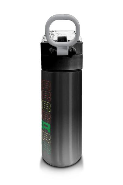 Coral High Kids Siyah Gri Gamer Desenli Pipetli ve Direkt İçim Çelik Termos 500 ml 31853 - 3