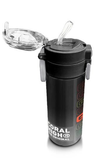 Coral High Kids Siyah Gri Gamer Desenli Pipetli ve Direkt İçim Çelik Termos 500 ml 31853 - 5