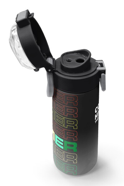 Coral High Kids Siyah Gri Gamer Desenli Pipetli ve Direkt İçim Çelik Termos 500 ml 31853 - 6