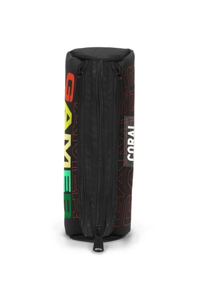 Coral High Kids Siyah Gri Gamer Desenli Üç Bölmeli Kalem Çantası 11167 - 2