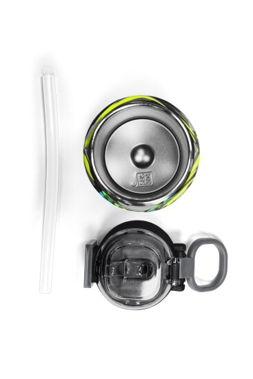 Coral High Kids Siyah Gri Kamuflaj Desenli Pipetli ve Direkt İçim Çelik Termos 500 ml 31909 - 7