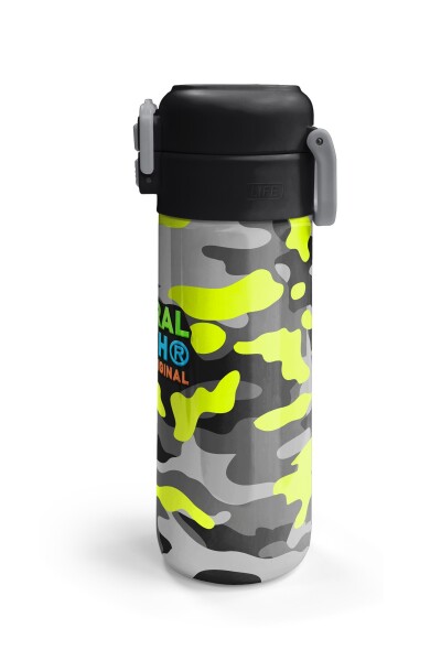 Coral High Kids Siyah Gri Kamuflaj Desenli Pipetli ve Direkt İçim Çelik Termos 500 ml 31909 - 6