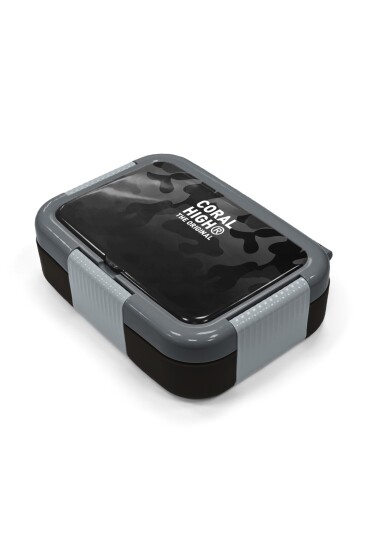 Coral High Kids Siyah Kamuflaj Desenli Paslanmaz Çelik Beslenme Kabı 39138 - 2