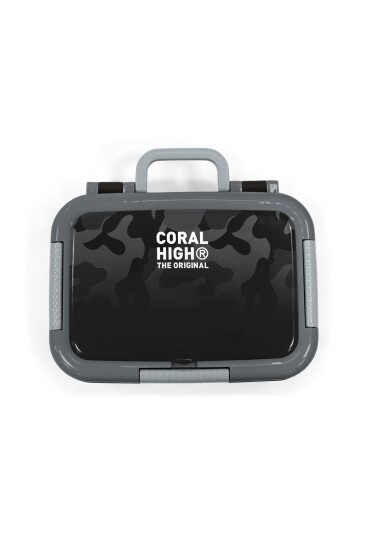 Coral High Kids Siyah Kamuflaj Desenli Paslanmaz Çelik Beslenme Kabı 39138 - 5