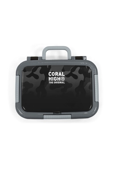 Coral High Kids Siyah Kamuflaj Desenli Paslanmaz Çelik Beslenme Kabı 39138 - 5