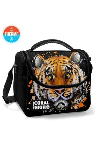 Coral High Kids Siyah Kaplan Desenli Thermo Beslenme Çantası 11839 