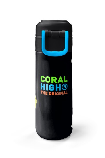 Coral High Kids Siyah Karikatür Çizgili Desenli Pipetli ve Direkt İçim Çelik Termos 500 ml 31990 - 8