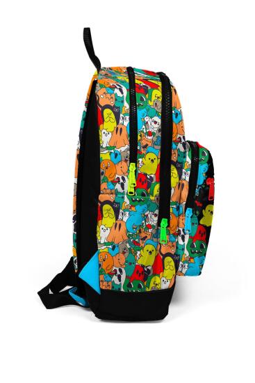 Coral High Kids Siyah Karikatür Desenli Dört Bölmeli Okul Sırt Çantası 23774 - 4