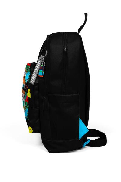 Coral High Kids Siyah Karikatür Desenli Dört Bölmeli Okul Sırt Çantası 23774 - 7