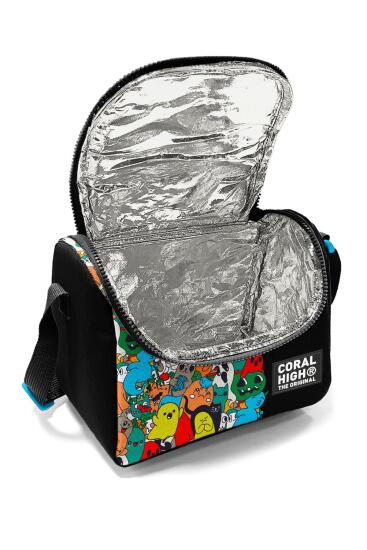 Coral High Kids Siyah Karikatür Desenli Thermo Beslenme Çantası 11790 - 4