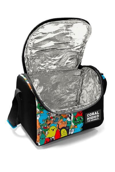 Coral High Kids Siyah Karikatür Desenli Thermo Beslenme Çantası 11790 - 4