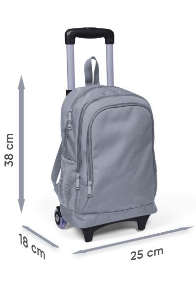 Coral High Kids Siyah Karikatür Desenli Üç Bölmeli Çekçekli Okul Sırt Çantası 23974 - 5