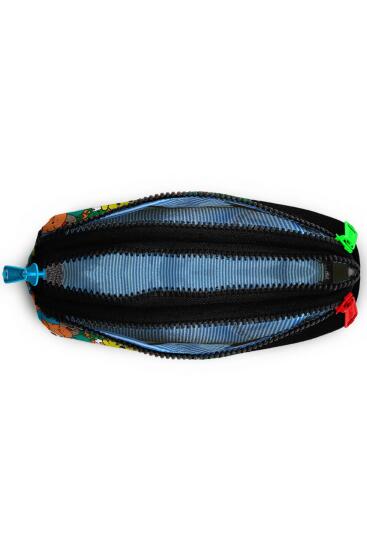 Coral High Kids Siyah Karikatür Desenli Üç Bölmeli Kalem Çantası 22090 - 4