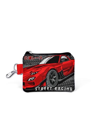 Coral High Kids Siyah Kırmızı Anime Araba Desenli Bozuk Para Çantası 21847 