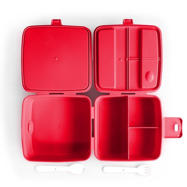 Coral High Kids Siyah Kırmızı Anime Araba Desenli Dört Bölmeli Çatal ve Kaşıklı Beslenme Kabı 32917 - 3