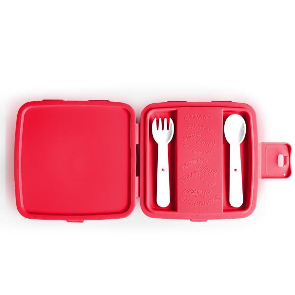 Coral High Kids Siyah Kırmızı Anime Araba Desenli Dört Bölmeli Çatal ve Kaşıklı Beslenme Kabı 32917 - 2
