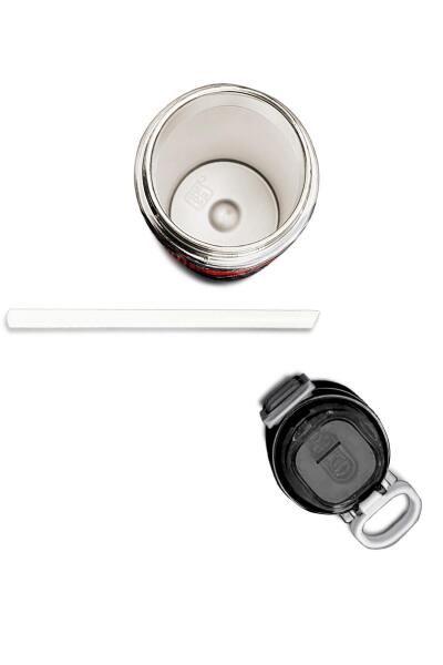 Coral High Kids Siyah Kırmızı Anime Araba Desenli Pipetli ve Direkt İçim Çelik Termos 500 ml 31948 - 7