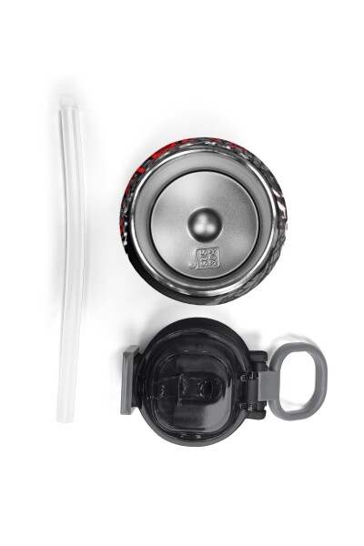 Coral High Kids Siyah Kırmızı Anime Araba Desenli Pipetli ve Direkt İçim Çelik Termos 500 ml 31948 - 7