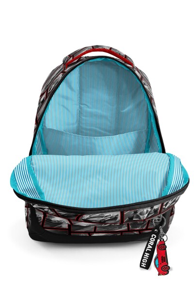 Coral High Kids Siyah Kırmızı Araba Desenli 3’lü Okul Çanta Seti SET0114429 - 3