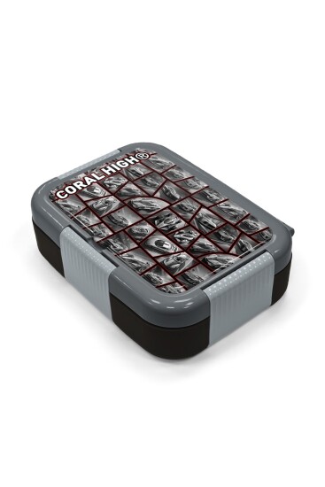 Coral High Kids Siyah Kırmızı Araba Desenli Paslanmaz Çelik Beslenme Kabı 39318 - 2