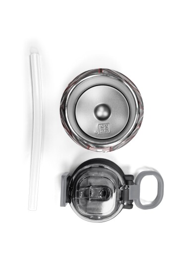 Coral High Kids Siyah Kırmızı Araba Desenli Pipetli ve Direkt İçim Çelik Termos 500 ml 31867 - 8