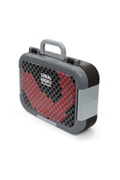 Coral High Kids Siyah Kırmızı Desenli Paslanmaz Çelik Beslenme Kabı 39133 - 4