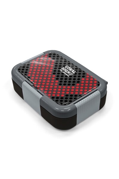 Coral High Kids Siyah Kırmızı Desenli Paslanmaz Çelik Beslenme Kabı 39133 - 2