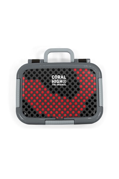 Coral High Kids Siyah Kırmızı Desenli Paslanmaz Çelik Beslenme Kabı 39133 - 5