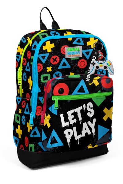 Coral High Kids Siyah Lets Play Desenli 3’lü Okul Çanta Seti SET0133214 - 2