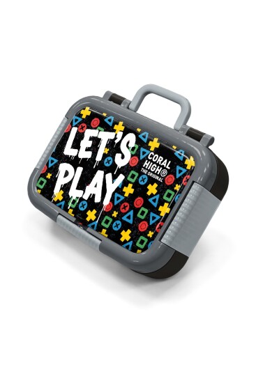 Coral High Kids Siyah Lets Play Desenli Paslanmaz Çelik Beslenme Kabı 39114 - 1