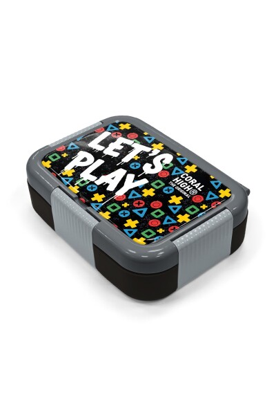 Coral High Kids Siyah Lets Play Desenli Paslanmaz Çelik Beslenme Kabı 39114 - 2