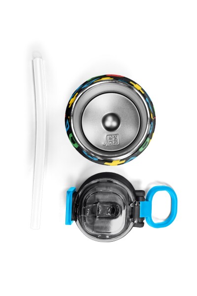 Coral High Kids Siyah Lets Play Desenli Pipetli ve Direkt İçim Çelik Termos 500 ml 38114 - 7