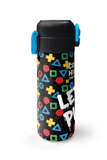 Coral High Kids Siyah Lets Play Desenli Pipetli ve Direkt İçim Çelik Termos 500 ml 38114 - 5