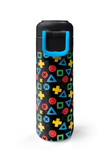 Coral High Kids Siyah Lets Play Desenli Pipetli ve Direkt İçim Çelik Termos 500 ml 38114 - 7