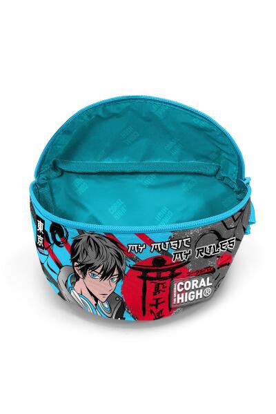 Coral High Kids Siyah Mavi Anime Desenli Bel Çantası 11558 - 4