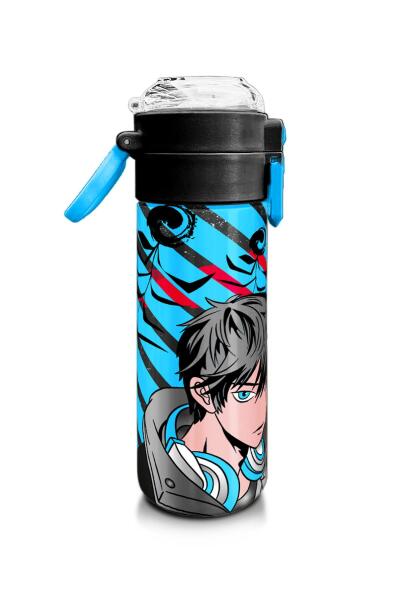 Coral High Kids Siyah Mavi Anime Desenli Pipetli ve Direkt İçim Çelik Termos 500 ml 31840 - 2