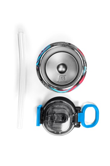 Coral High Kids Siyah Mavi Anime Desenli Pipetli ve Direkt İçim Çelik Termos 500 ml 31840 - 7