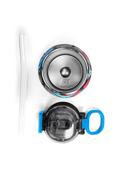 Coral High Kids Siyah Mavi Anime Desenli Pipetli ve Direkt İçim Çelik Termos 500 ml 31840 - 7