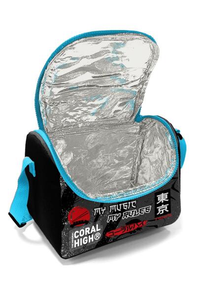 Coral High Kids Siyah Mavi Anime Desenli Thermo Beslenme Çantası 11876 - 4
