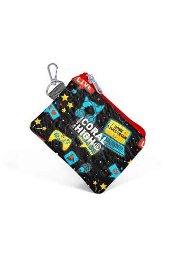 Coral High Kids Siyah Mavi Gamer Desenli Bozuk Para Çantası 21918 - 3