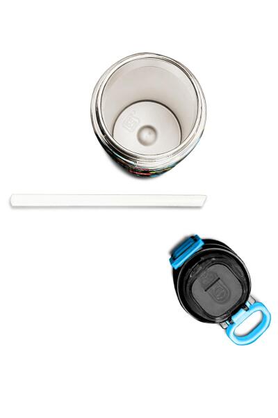 Coral High Kids Siyah Mavi Gamer Desenli Pipetli ve Direkt İçim Çelik Termos 500 ml 31984 - 7